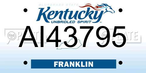 AI43795 Kentucky License Plate