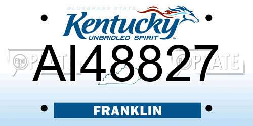 AI48827 Kentucky License Plate