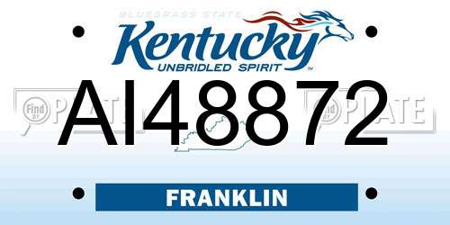 AI48872 Kentucky License Plate