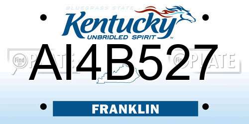 AI4B527 Kentucky License Plate