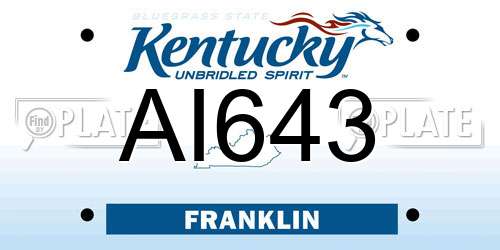 AI643 Kentucky License Plate