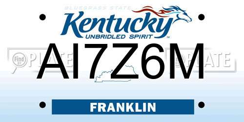 AI7Z6M Kentucky License Plate