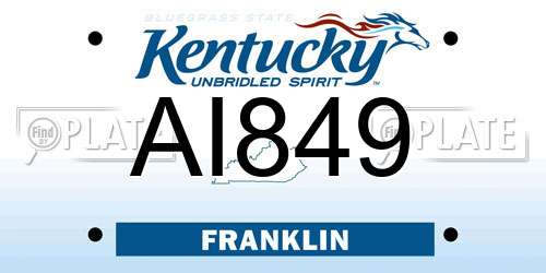 AI849 Kentucky License Plate