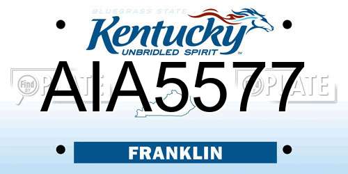 AIA5577 Kentucky License Plate