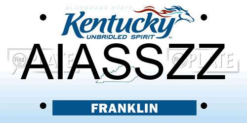 AIASSZZ Kentucky License Plate