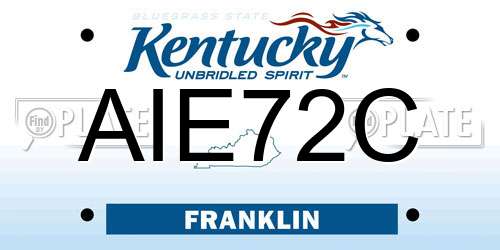 AIE72C Kentucky License Plate