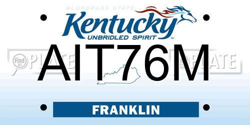 AIT76M Kentucky License Plate