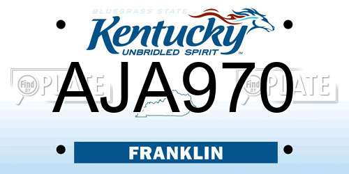 AJA970 Kentucky License Plate