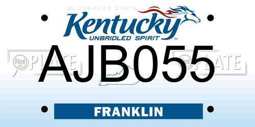 AJB055 Kentucky License Plate