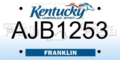 AJB1253 Kentucky License Plate