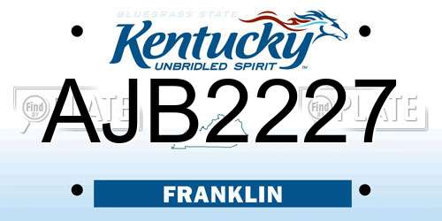 AJB2227 Kentucky License Plate