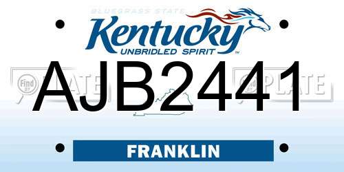 AJB2441 Kentucky License Plate
