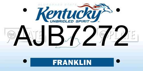 AJB7272 Kentucky License Plate