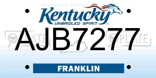 AJB7277 Kentucky License Plate