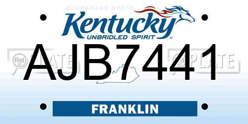 AJB7441 Kentucky License Plate