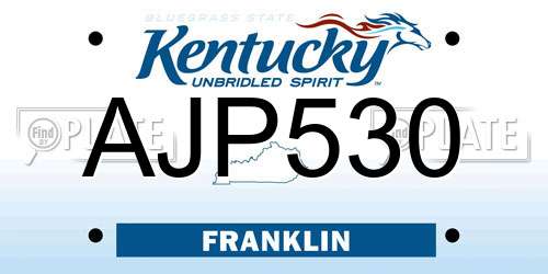 AJP530 Kentucky License Plate