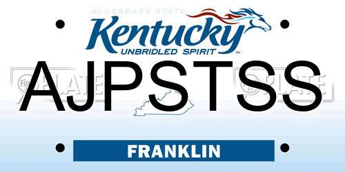 AJPSTSS Kentucky License Plate