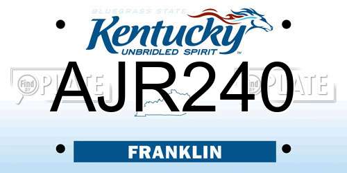 AJR240 Kentucky License Plate
