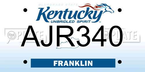 AJR340 Kentucky License Plate