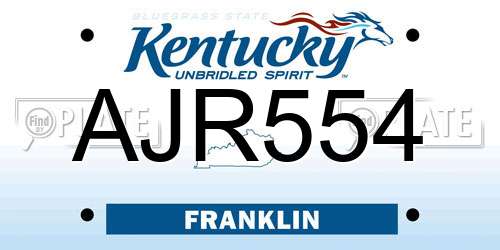 AJR554 Kentucky License Plate