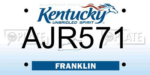 AJR571 Kentucky License Plate