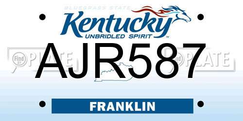 AJR587 Kentucky License Plate