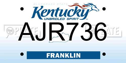 AJR736 Kentucky License Plate