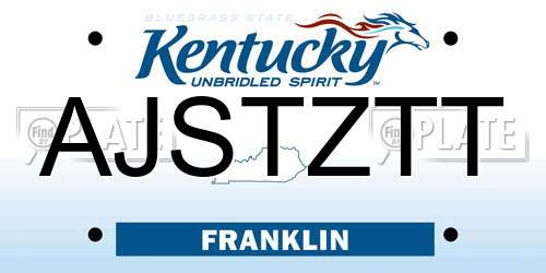 AJSTZTT Kentucky License Plate