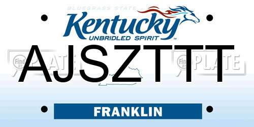 AJSZTTT Kentucky License Plate