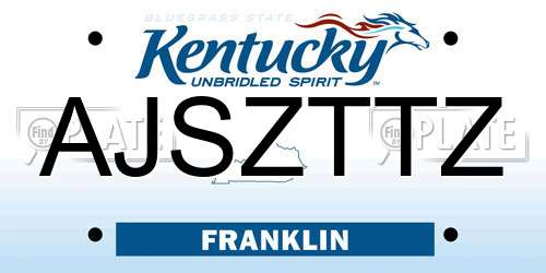 AJSZTTZ Kentucky License Plate