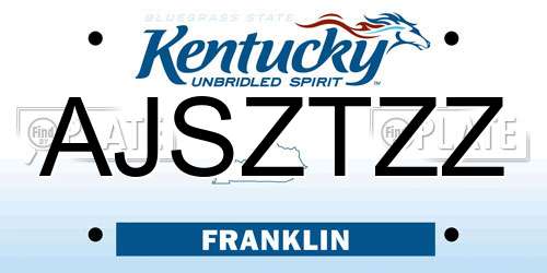 AJSZTZZ Kentucky License Plate