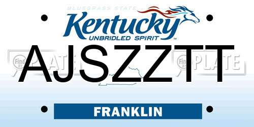 AJSZZTT Kentucky License Plate