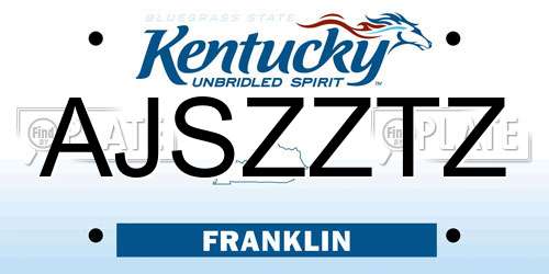 AJSZZTZ Kentucky License Plate