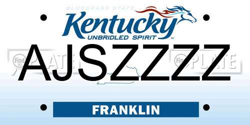 AJSZZZZ Kentucky License Plate