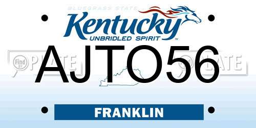 AJTO56 Kentucky License Plate