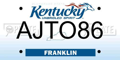 AJTO86 Kentucky License Plate