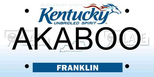AKABOO Kentucky License Plate