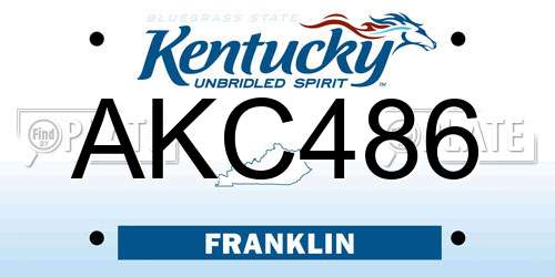 AKC486 Kentucky License Plate