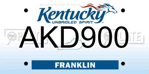 AKD900 Kentucky License Plate
