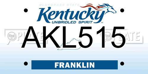 AKL515 Kentucky License Plate