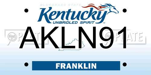 AKLN91 Kentucky License Plate