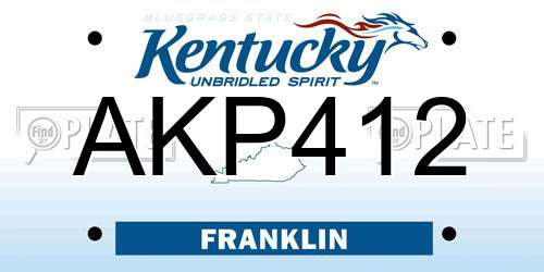 AKP412 Kentucky License Plate