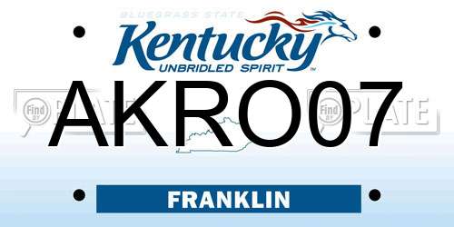 AKRO07 Kentucky License Plate