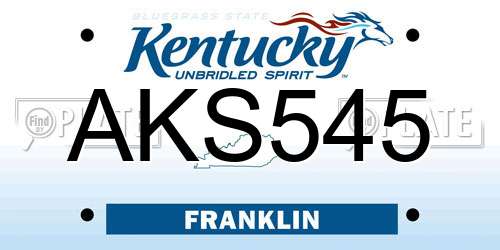 AKS545 Kentucky License Plate