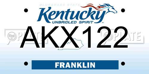 AKX122 Kentucky License Plate