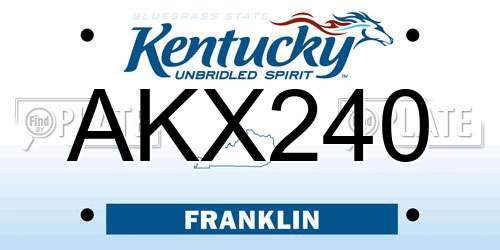 AKX240 Kentucky License Plate