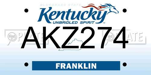 AKZ274 Kentucky License Plate