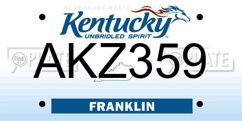 AKZ359 Kentucky License Plate