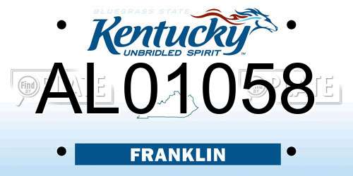 AL01058 Kentucky License Plate