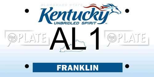 AL1 Kentucky License Plate